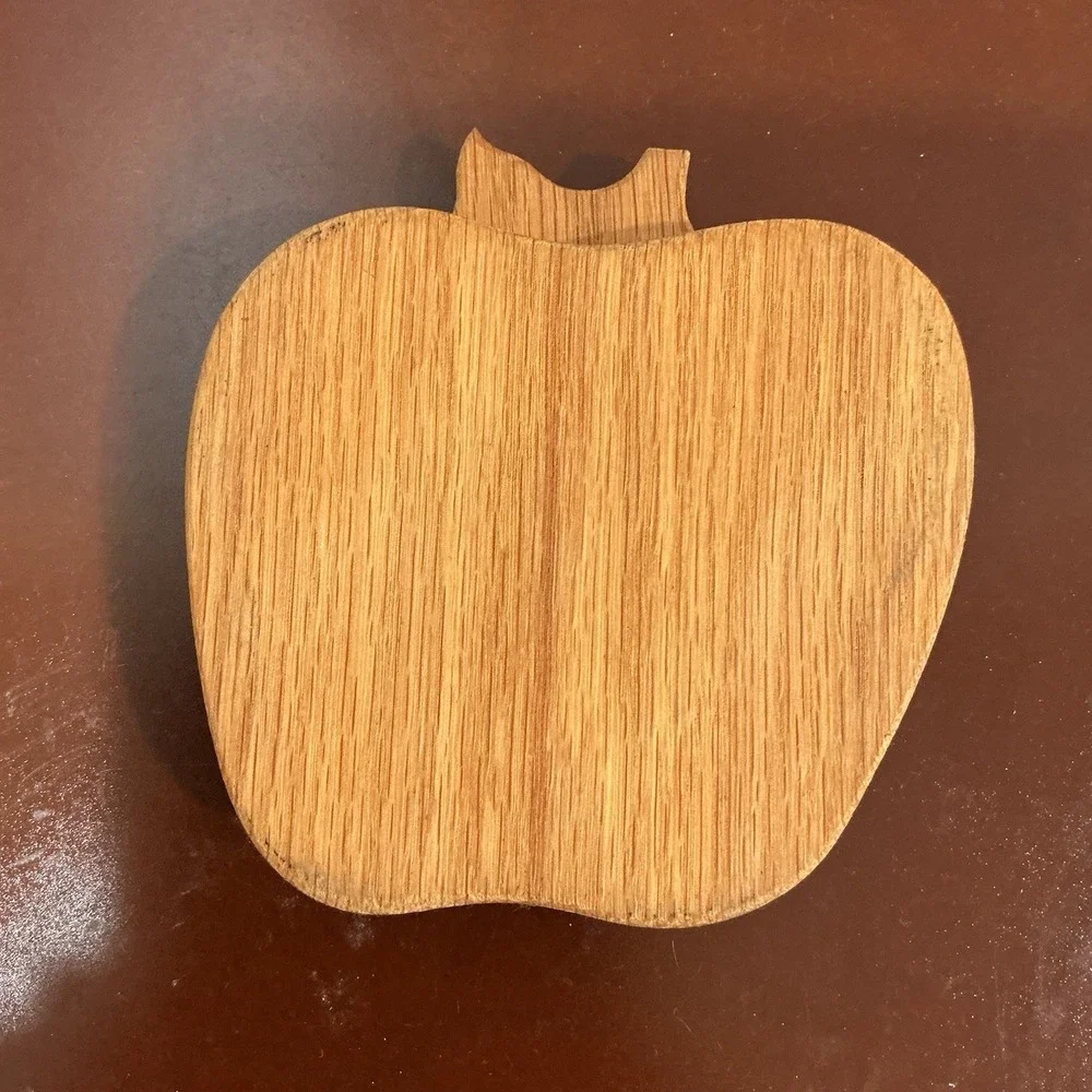 VTG Wooden Apple‎ Shaped Collapsible Trivet to Basket Caddy Bowl Cottage Country
